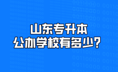 山东统招专升本公办学校有多少？