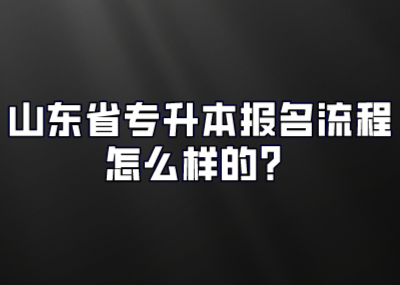 山东省专升本报名流程怎么样的？