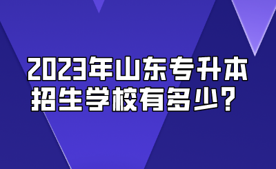 2023年山东统招专升本招生学校有多少？