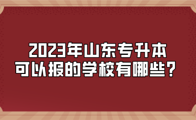 2023年山东统招专升本可以报的学校有哪些？