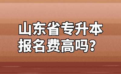 山东省专升本报名费高吗？