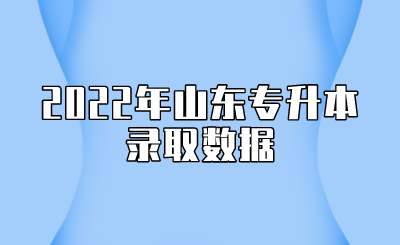 2022年山东统招专升本录取数据