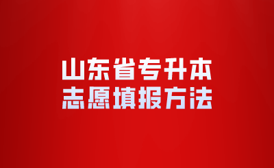 山东省专升本志愿填报方法