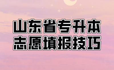 山东省专升本志愿填报技巧