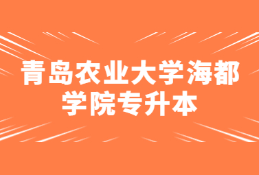 2023年青岛农业大学海都学院专升本招生简章