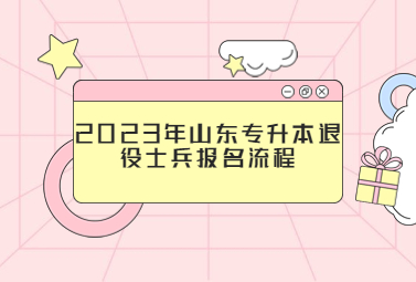 2023年山东专升本退役士兵报名流程